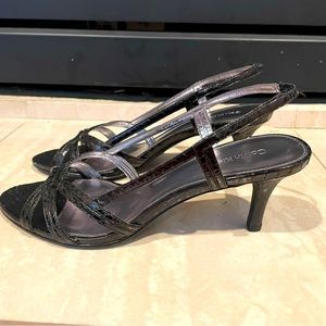 Calvin Klein Metallic Silver Snakeskin Heels size 7.5